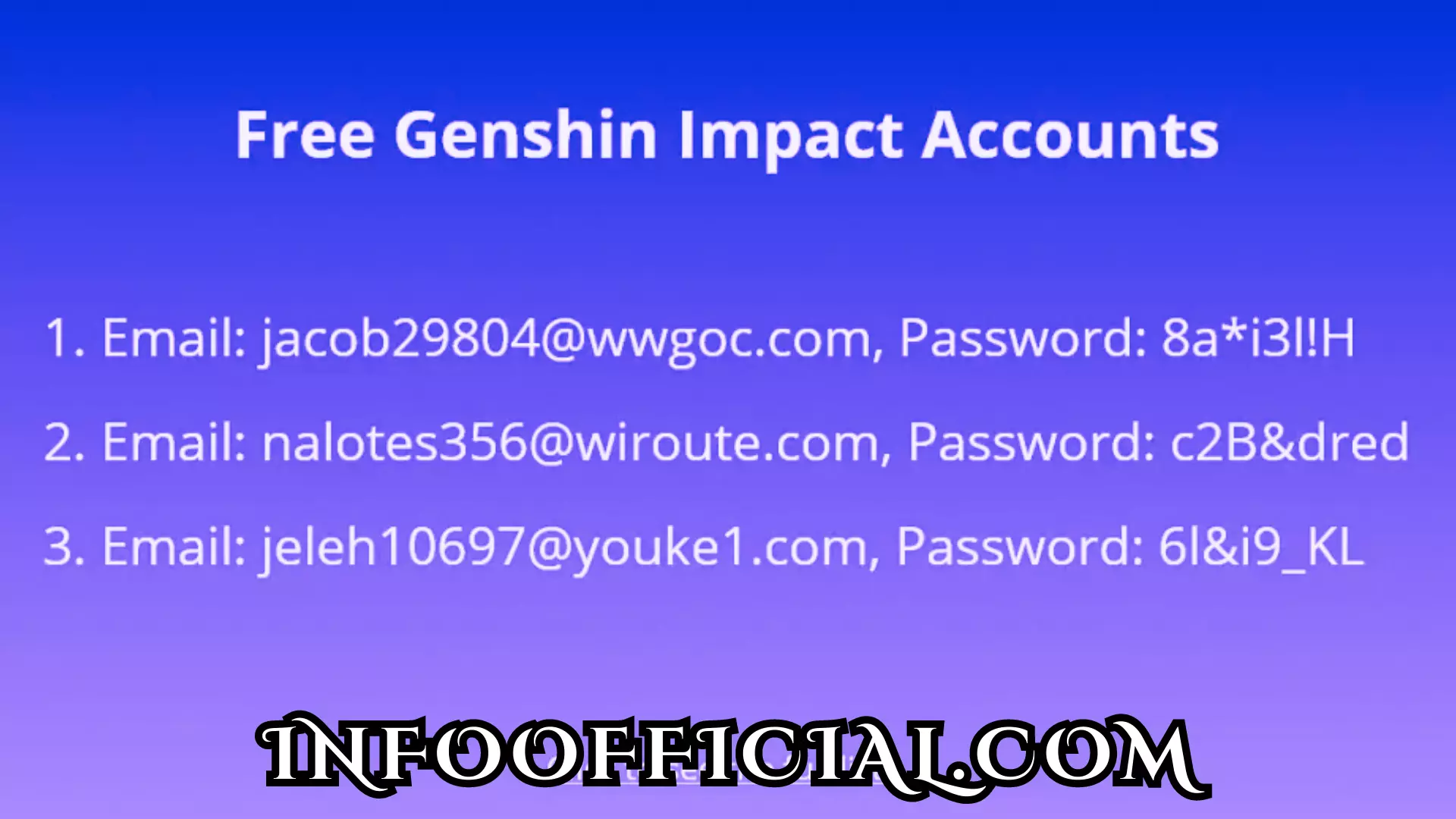 Free Genshin Impact Account Password